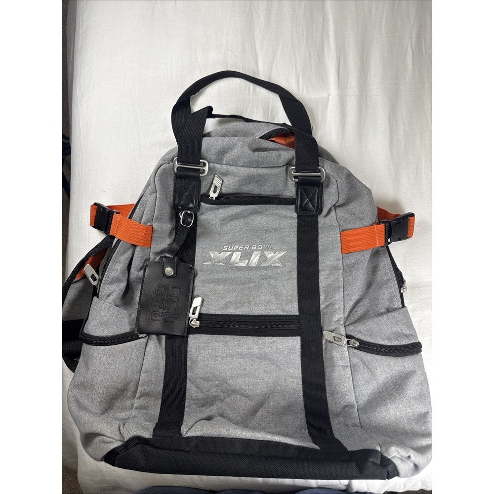 Super Bowl XLIX BackpackGray CanvasOrange Interior Feb 2015 Patriots Vs Seahawks